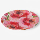 Waterverf Roze Gouden Bloem Bruidsdouche Papieren Bordje (Gekanteld)