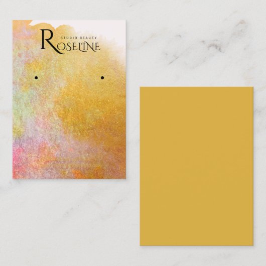 waterverf Roze gouden borstel Veroorbaar beeldsche Visitekaartje (Voorkant / Achterkant)