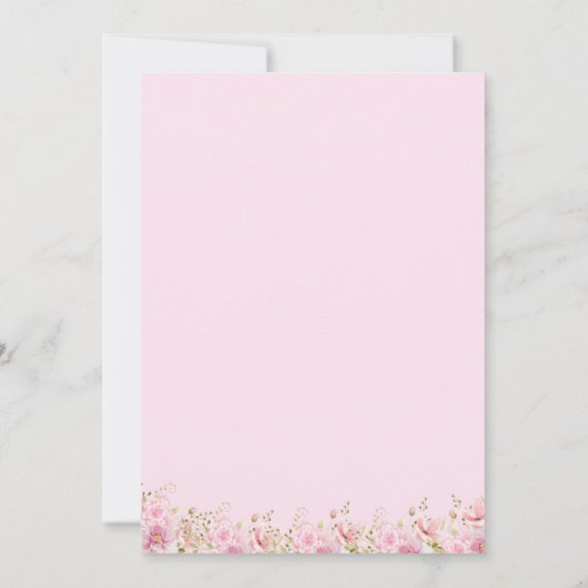 Waterverf Roze Gouden Bruiloft Kaart (Achterkant)