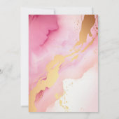 Waterverf Roze & Gouden Bruiloft Save the Date Kaart (Achterkant)