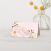 Waterverf Roze Gouden Eenhoorn Verjaardag Party De Plaatskaartje (Achterkant)