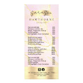 Waterverf Roze Gouden Folie Prijslijst Scan Betale Reclamekaart (Voorkant)