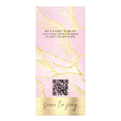 Waterverf Roze Gouden Folie Prijslijst Scan Betale Reclamekaart (Achterkant)