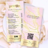 Waterverf Roze Gouden Folie Prijslijst Scan Betale Reclamekaart