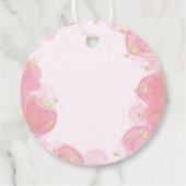 Waterverf Roze & Gouden Glitters Elegante Dank je Bedankjes Labels (Achterkant)