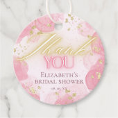 Waterverf Roze & Gouden Glitters Elegante Dank je Bedankjes Labels (Voorkant)