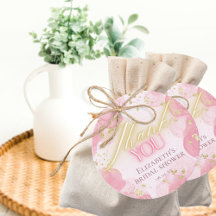 Waterverf Roze & Gouden Glitters Elegante Dank je