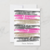 Waterverf Roze gouden kleuren in mijn Valentijn (Voorkant)