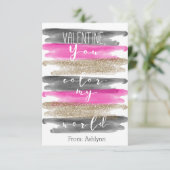 Waterverf Roze gouden kleuren in mijn Valentijn (Staand voorkant)