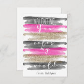 Waterverf Roze gouden kleuren in mijn Valentijn (Voorkant / Achterkant)