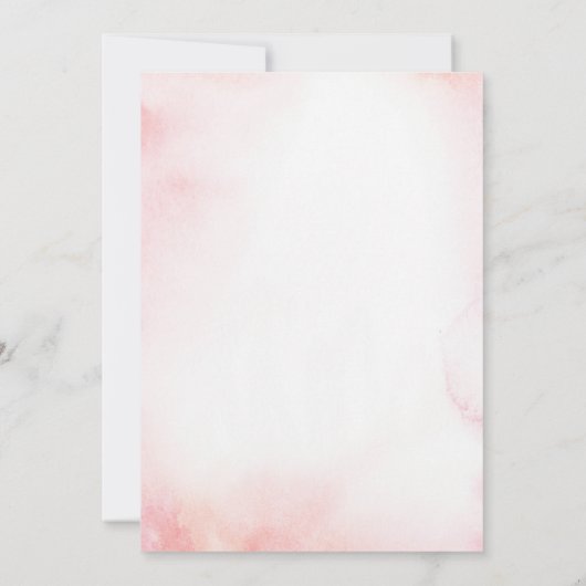 Waterverf Roze Gouden Pioen Bloemen Bruidsbrunch Kaart (Achterkant)