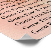 Waterverf Roze Gouden Viering Welkom Zitplaatsen Poster (Hoek)