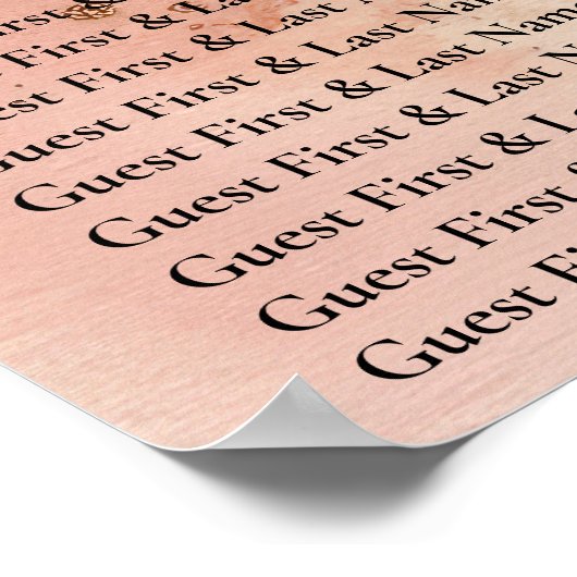 Waterverf Roze Gouden Viering Welkom Zitplaatsen Poster (Hoek)