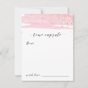 Waterverf Roze & goudvrije tijd Capsule Kaarten