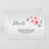 Waterverf Roze Grijs Bloemig Trouw DETAILS Informatiekaartje (Voorkant / Achterkant)