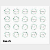 Waterverf Roze groen Baby shower Dank u wel Ronde Sticker (Vel)