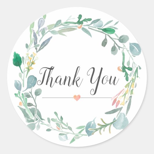Waterverf Roze groen Baby shower Dank u wel Ronde Sticker (Voorkant)