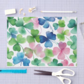 Waterverf Roze Groen Blauw Klaver Tissuepapier (Craft)
