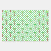 Waterverf Roze Groen Gestreept Chevron Zomerstrand Inpakpapier Vel (Voorkant 3)