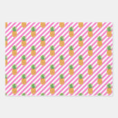 Waterverf Roze Groen Gestreept Chevron Zomerstrand Inpakpapier Vel (Voorkant)