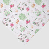 Waterverf Roze & Groen Golfkar Toernooi Tissuepapier (Detail)