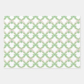 Waterverf Roze & Groene Bogen Garland Kerst Inpakpapier Vel (Voorkant 3)