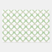 Waterverf Roze & Groene Bogen Garland Kerst Inpakpapier Vel (Voorkant 2)