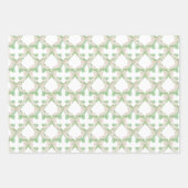 Waterverf Roze & Groene Bogen Garland Kerst Inpakpapier Vel (Voorkant)