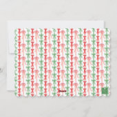 Waterverf Roze Groene Bow Coquette Kerstfoto Feestdagenkaart (Achterkant)