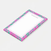 Waterverf Roze + Groene Damask Post-it® Notes (Schuin)