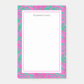 Waterverf Roze + Groene Damask Post-it® Notes (Voorkant)