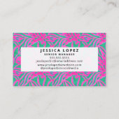 Waterverf Roze + Groene Damask Professional Busine Visitekaartje (Achterkant)