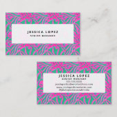 Waterverf Roze + Groene Damask Professional Busine Visitekaartje (Voorkant / Achterkant)