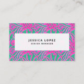 Waterverf Roze + Groene Damask Professional Busine Visitekaartje (Voorkant)