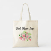 Waterverf Roze Groene Floral Beste Mam ooit Tote Bag (Achterkant)