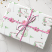 Waterverf Roze & Groene Golfkar Cadeaupapier
