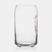 Waterverf Roze & Groene Golfkar Monogram Crest Blikvorm Glas (Rechts)