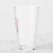 Waterverf Roze & Groene Golfkar Monogram Crest Glas (Links)