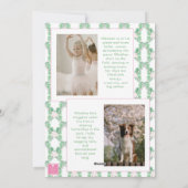 Waterverf Roze & Groene Kerst Garland Foto Feestdagenkaart (Achterkant)