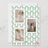 Waterverf Roze & Groene Kerst Garland Foto Feestdagenkaart (Achterkant)