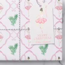 Waterverf Roze & Groene Kerstballerina's Foto