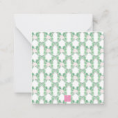 Waterverf Roze & Groene Kerstballerina's Foto Notitiekaartje (Achterkant)