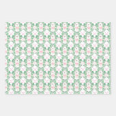 Waterverf Roze & Groene Kerstballerina's Inpakpapier Vel (Voorkant)