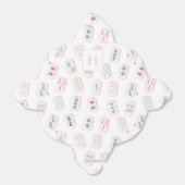 Waterverf Roze & Groene Mahjong Tegels Monogram Bedankdoosjes (Uitgevouwen)