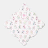 Waterverf Roze & Groene Mahjong Tegels Monogram Bedankdoosjes (Uitgevouwen)