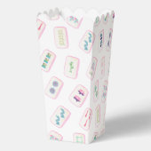 Waterverf Roze & Groene Mahjong Tegels Monogram Bedankdoosjes (Achterkant)