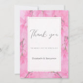 Waterverf roze groene orchideeënbloemen Bedankt Kaart (Voorkant)