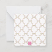 Waterverf Roze & Groene Vlinderstrik Kerst Notitiekaartje (Achterkant)