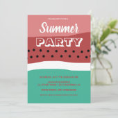Waterverf Roze Groene Watermeloen Zomerfeest Kaart (Staand voorkant)