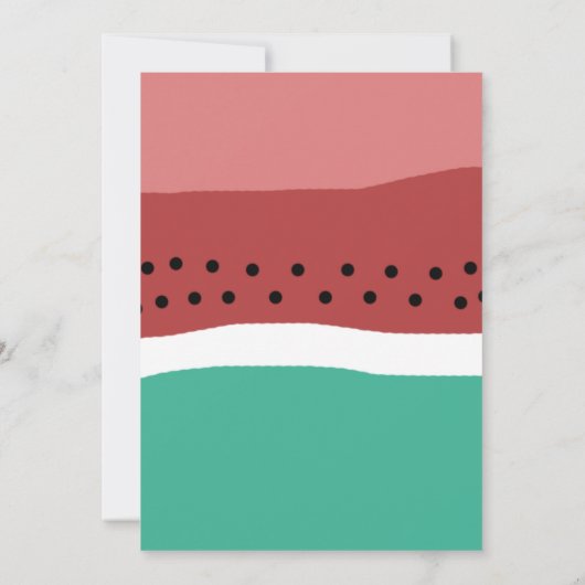 Waterverf Roze Groene Watermeloen Zomerfeest Kaart (Achterkant)